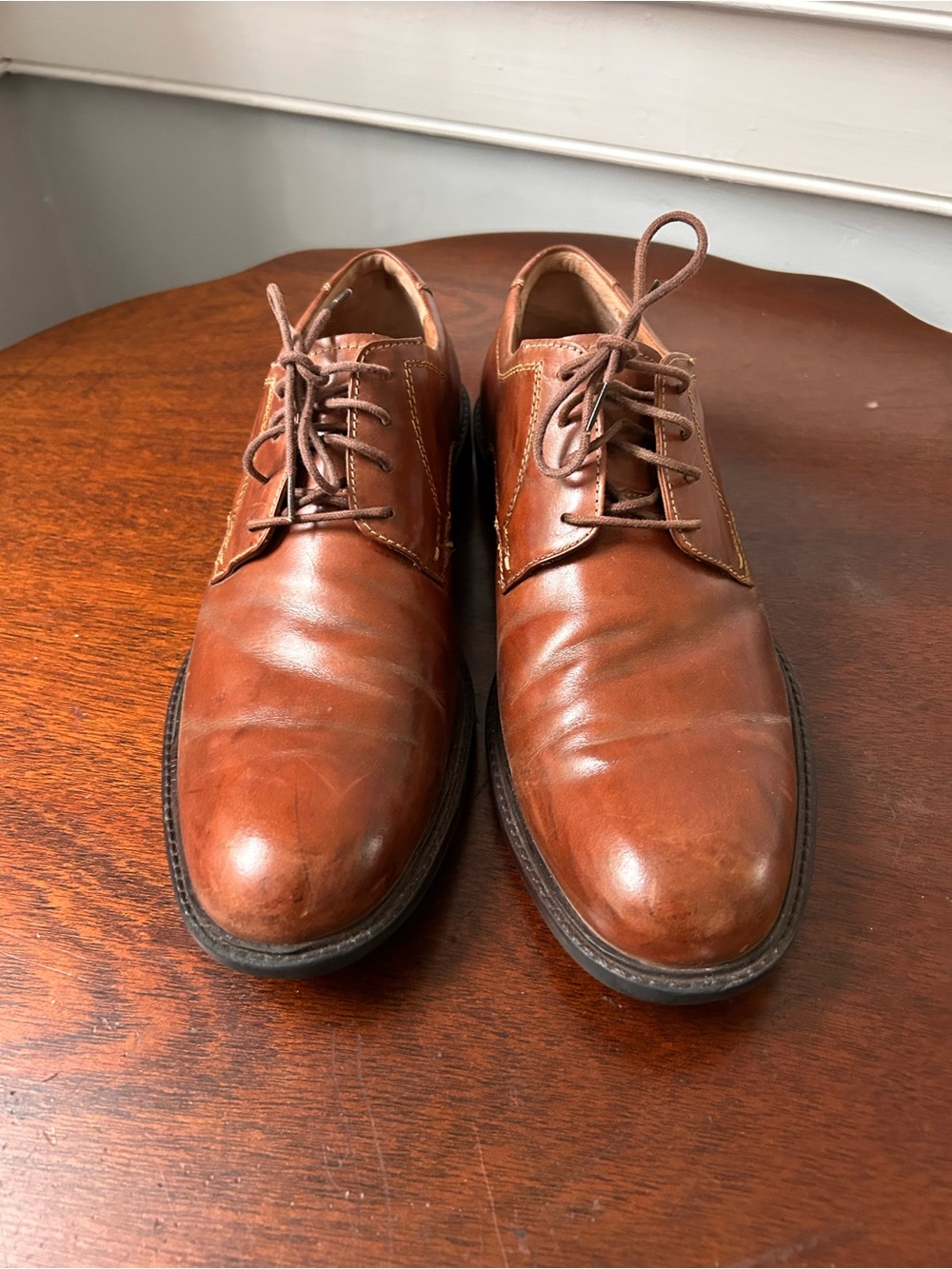 Johnston & Murphy Men’s 11M Brown Leather Derby Dress Shoes Made in India - Picture 2 of 10